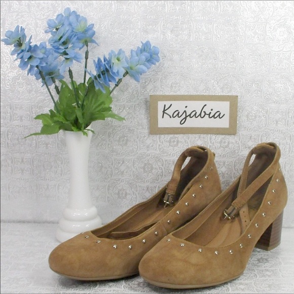 EURO SOFT Tan Block Heel Devi Pumps NWOT Size 9.5 - Picture 1 of 11